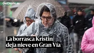 La borrasca Kristin deja nieve en Gran V&iacute;a