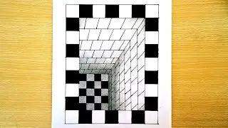 3D Optical Illusion || How to Draw 3D Optical Illusion || tutorial step by step for beginner