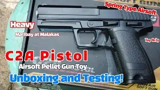 C2A PISTOL Airsoft Gun Spring Type (toy only) UNBOXING AND TESTING