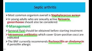 Septic arthritis Clinical microbiology MRCS question solve (CRACK MRCS)
