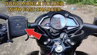 Bobo Mobile Holder With Fast Charger Installed On Pulsar NS200 BS6 | Peter Vlogs Tamil