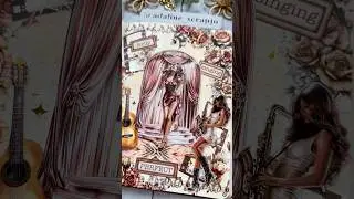 🎷Aesthetic Music Theme Journal Page | ASMR | Mixed Media Art #asmr #journal #mixedmedia