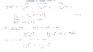 General and Middle Terms | Class 11 Mathematics Binomial Theorem