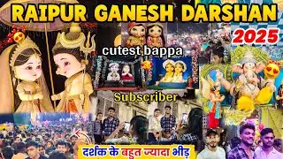 Ganesh pandal raipur 2025🤩 Cutest bappa🙏 Cg funny vlog😂 #cgvlog #vlog #lalitjanghel #ganeshchaturthi