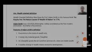 bcom sem1|micro economics|unit1 lecture 1| wealth definition of economics