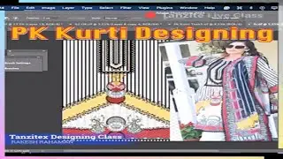 Pakistani Kurti Designing in Photoshop For #textileprinting #digitalprint  #pakistanisuit