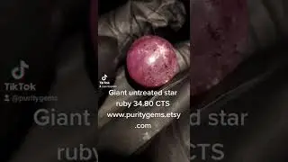 Giant untreated star ruby cabochon 34.80 CTS www.puritygems.etsy.com