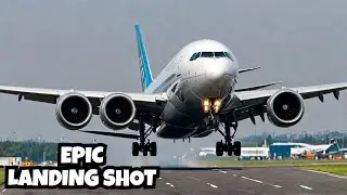 Boeing 777 Asiana Airlines INSANE Landing at Schiphol Airport [MUST SEE!]