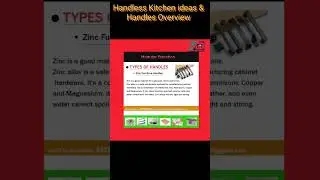 Handless kitchen | Types of handles | Furniture handles