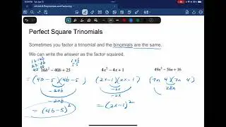 A1 Lesson 8.6 Factoring Special Cases