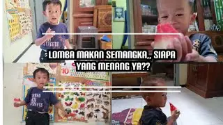 malik dan kohler balapan makan semangka !!! vlog irt didesa