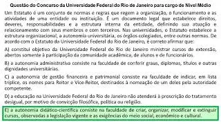 Questão do Concurso da Universidade Federal do Rio de Janeiro #UFRJ #ConcursoPúblico 