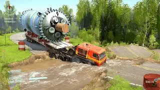 Extreme Challenge | Trucks Try to Cross Dangerous Water - Spintires Mudrunner