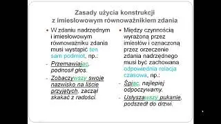 9. Imiesłowowy równoważnik zdania