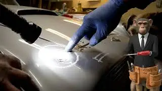 Silver Aston Martin DB5 1963 Monkey Dog Mechanics - ASMR Car Auto Restoration Funny