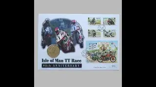 1996 Isle of Man TT Race 90th Anniversary 1 Crown Coin Cover - IOM First Day Cover by Mercury