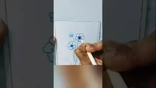 Calming Hand Drawn Floral Illustration 🌸 #flowerdrawing #flowerillustration #youtubeshorts #shorts