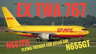 EX TWA 767 Flying Freight Atlas Air DHL Amazon Prime N655GT