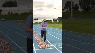Mom Runs 100m Barefoot on LEGO&mdash;Guinness World Record! 🦶🏆  #breakingnews #trendingnow