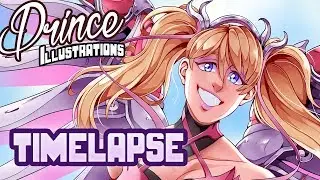 ♔ PINK MERCY TIMELAPSE Colour to Finish (Overwatch) ⌠PrinceIllus⌡