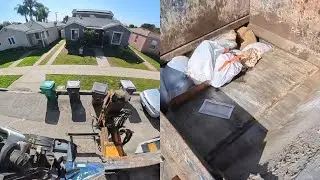 Side loader trash route w/ hopper view #garbage #insta360 #videoediting #photography #garbagetruck 
