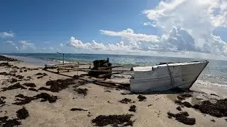 We found a washed up raft on the beach while fishing!