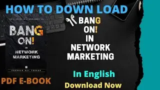 #networkmarketing #directselling   Bang on in network marketing   | Pdf E-book | English book
