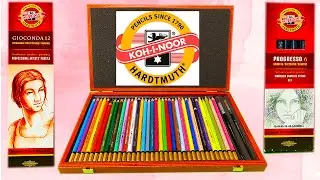 ОБЗОР НАБОРА КАРАНДАШЕЙ Koh-i-Noor Mondeluz Wooden Case акварельные грифель