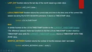 Date and Time Functions in Oracle SQL