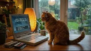 🧡 Cozy Fluffy Orange Cat Chills ☕ 1 Hour Rainy Day Comfort 🎵 Calming Ambiance ✨