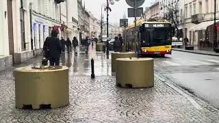 Chmielna St - From 5 Corners Sq To Nowy Swiat St - Warsaw - Poland 4K