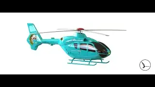 H135 (EC135) scale helicopter model printing and assembly video