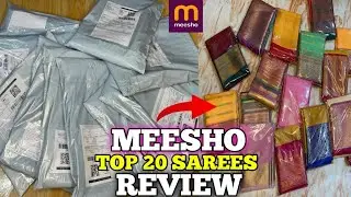 Meesho saree haul top 20 Trending best affordable sarees unboxing and review|wedding festival haul