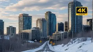 1 Hour Drive - Snowy Spring Drive in Alberta &ndash; Calgary to Red Deer Road Trip in April 2025