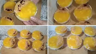تحلية رمضانية بارد بالبرتقال و اللوز منعيشة بدون فرن ولا بيض 🍊🍮