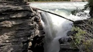 Athabasca River Falls In Jasper National Park Canada
