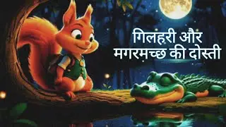 गिलहरी और मगरमच्छ । Squirrel  And Crocodile In Hindi #babykids #hindistories