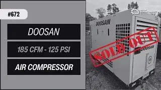 Doosan 185 CFM Portable Air Compressor – As New, Only 390 Hours (2018 Model)