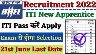Bhel Haridwar Recruitment 2022, Bhel Apprentice Recruitment 2022, ITI Latest Apprentice 2022
