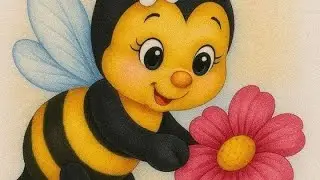 Queen bee with flower 🌼|| How we make a bee with pencil ✏️|| Sketch art #pencildrawing #honey 