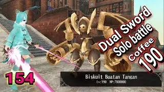 TORAM ONLINE, Dual Sword level 154 Solo battle, handmade cookie coffe (190)