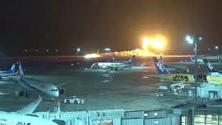 Japanese Airline Plane crash with Coastguard plane