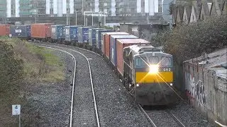 IE 082 struggles with low rail adhesion @ Ossory Road (With great thrash)