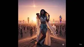 Desert Goddess at Sunset | Bohemian-Futuristic Fashion at Epic Festival