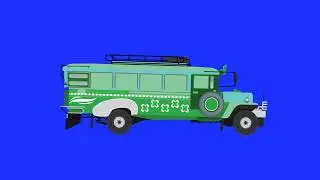 Free Animated Jeepney | BLUE SCREEN (Jeepney, Vehicle, Philippines)