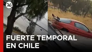 🇨🇱 FUERTE TEMPORAL EN CHILE | Lluvias torrenciales inundan las carreteras de Santiago