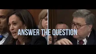 Kamala Harris and Attorney General William Barr