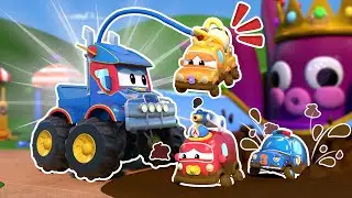 ザイトロンがスーパーモンスタートラックを泥にはまらせる　子供のための緊急車両
