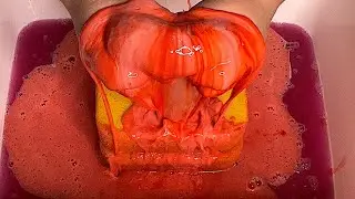 [ASMR] GROUT SPONGES SQUEEZES • RECYCLED COLORFUL MIXTURES • RINSING 🍇❤️