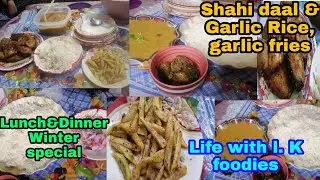 Shahi Daal With Garlic Rice Recipe|Resturant jesi|Garlic Fries&Crunchi Fish by Life with L.k Foodies